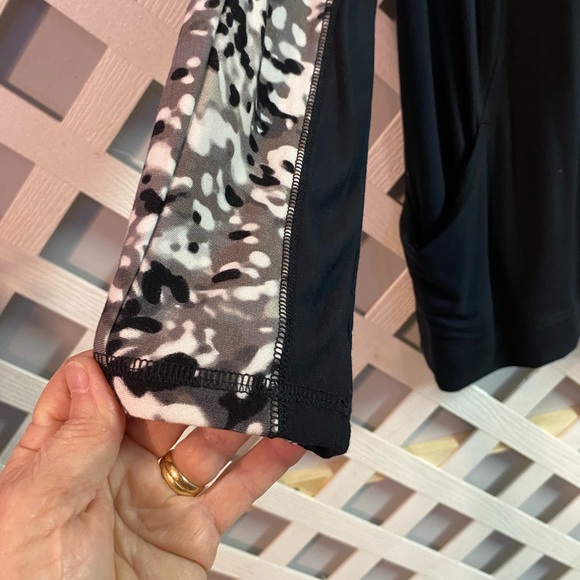 Isaac Mizrahi Live Soho Baby French Terry Open Front Cardigan Pitch Black Medium - Picture 6 of 6